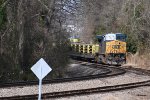 CSX 45 with a work train